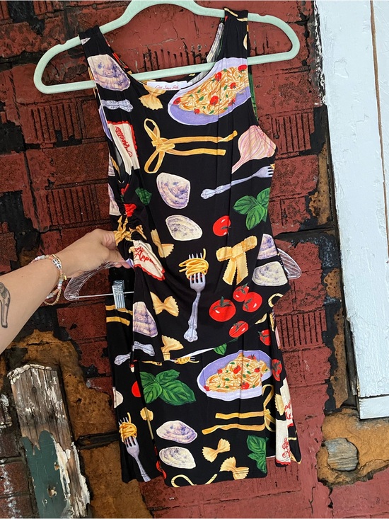 Lisa Says Gah Dresses & Skirts - Lisa Says Gah Women’s Black Tank and Skort ~ Buon Appetito Print, Size Small